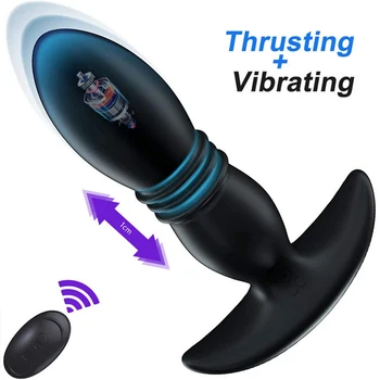 Vajutame Vibraator Dildo Big Butt Plug Anal Vibraator Juhtmeta Kaugjuhtimispult Mees Eesnäärme Massager Anus Mänguasjad Vibraatorid Meestele