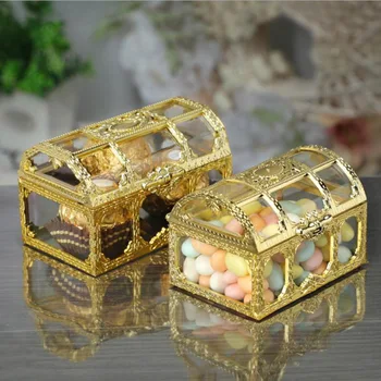 20pcs/16pcs Top Klass Suured Treasure Box Kuld Läbipaistev Plastik Pulm Kingitus Kastid Baby Shower Candy Box Ehted Box