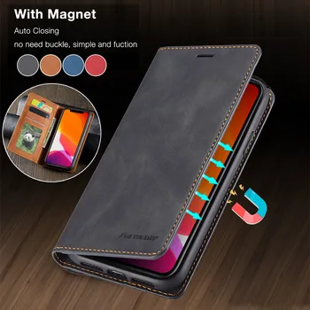 Forwenw Magnet Nahast Flip Case For iPhone Mini 12 11 Pro XS Max XR X Rahakott Kaardi Kate iPhone SE 2020 6 7 8 Plus Coque