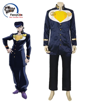 Anime JoJo ' s Bizarre Adventure Josuke Higashikata Ühtne JoJo Cosplay Kostüüm tumesinine Ülikond Halloweeni Karneval
