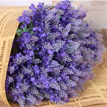 10 Heads Siidist Lilled Provence Lavendel Võltsitud Kunstlik Kõrge Kvaliteediga Lilled Pulm Teenetemärgi Kodu Aed Decor DA