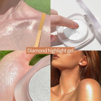 3D Diamond kõrgläikega Geel Veekindel Heledaks Virvendama Meik Nägu Esile Vormivad Pulber Kosmeetilised Vahendid, Naiste Ilu