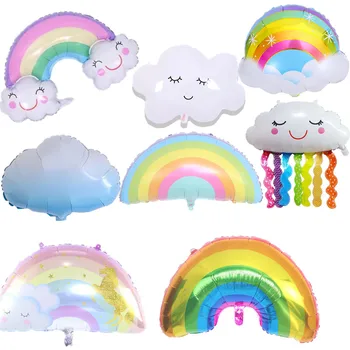 Uus suur pilv rainbow seeria alumiinium film õhupalli laste mänguasi sünnipäeva lasteaed klassiruumi kaunistamine tarvikud