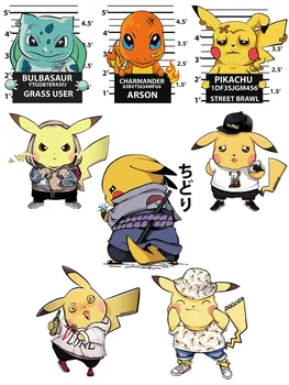 Pokémon Raud-üleandmise kohta rõivaste Armas Pikachu riided plaastrid DIY termo-kleepsud laste t-särk prindi