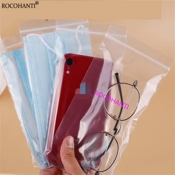 100x Kohandatud Läbipaistev Polü Kott Selge Plastic PE Kotid Reclosable Päikeseprillid Telefon Mask Pakendamise Kotid