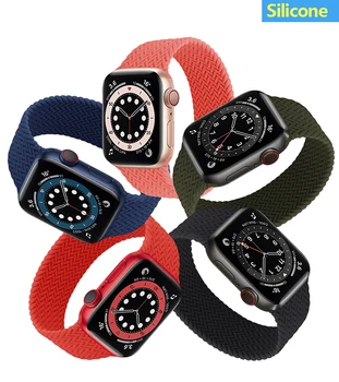 Solo Aas Rihma Apple watch band 44mm 40mm 38mm 42mm Elastne Silikoon smart watch käevõru iWatch Seeria 6 5 4 3 se 40 44 mm