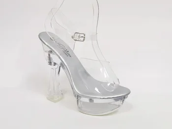 Seksikas mood lihtne kõrge kontsaga sandaalid naiste veekindel platvorm läbipaistev kristall kingad, platvorm kontsad