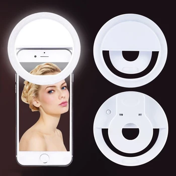 USB Charge LED Selfie Ringi Valgus Täiendav Valgustus, Öö Pimedus Selfie Suurendada Telefoni Fill Light Videod