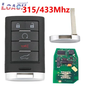 5 Nuppu, 315 MHZ/433MHz Intelligentne Kaardi Smart Remote Key Cadillac SRX,XTS,ATS 2010 2011 2012 2015 NBG009768T