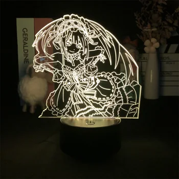 KUUPÄEV LIVE Tokisaki Kurumi Anime 3D-Öö Valgust Magamistuba Decor Cute Sünnipäeva Värv Kingitus LED Lamp Manga Kid Armas Kohal