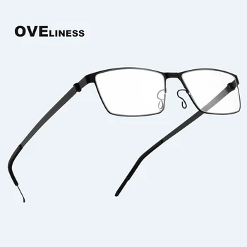 mees titanium klaasid raami mehed Optilised prillid Läbipaistev Lühinägevus Retsepti selge prillid Metalli Täis Kruvideta Prillid
